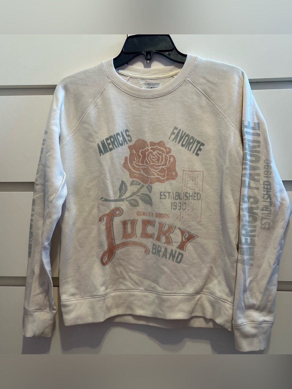 Lucy Brand cream sweatshirt with rose design